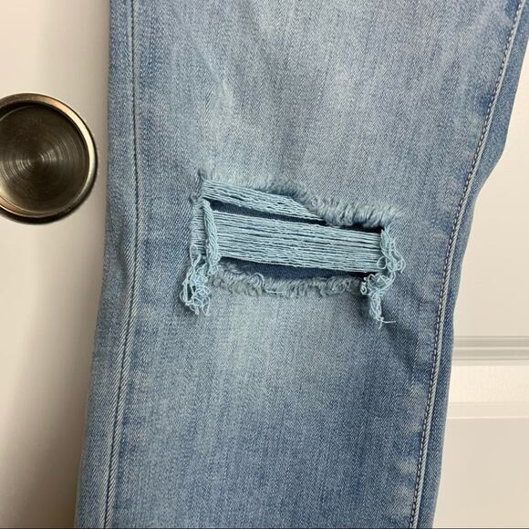 Good American Good Waist Crop Light Wash Raw Edge Jeans Size 25 - Picture 4 of 8